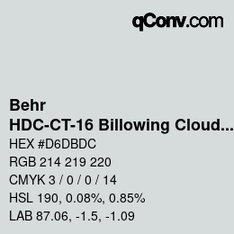 Código de color: Behr - HDC-CT-16 Billowing Clouds | qconv.com