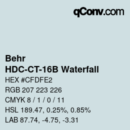 Código de color: Behr - HDC-CT-16B Waterfall | qconv.com