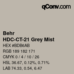 カラーコード: Behr - HDC-CT-21 Grey Mist | qconv.com