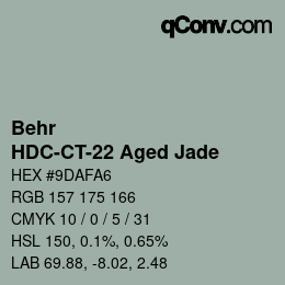 Color code: Behr - HDC-CT-22 Aged Jade | qconv.com
