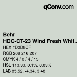 Color code: Behr - HDC-CT-23 Wind Fresh White | qconv.com