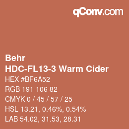 Color code: Behr - HDC-FL13-3 Warm Cider | qconv.com