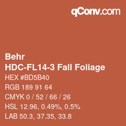 Color code: Behr - HDC-FL14-3 Fall Foliage | qconv.com