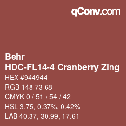 Color code: Behr - HDC-FL14-4 Cranberry Zing | qconv.com