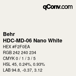 カラーコード: Behr - HDC-MD-06 Nano White | qconv.com