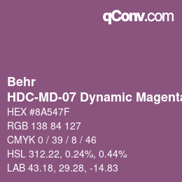Color code: Behr - HDC-MD-07 Dynamic Magenta | qconv.com