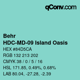 カラーコード: Behr - HDC-MD-09 Island Oasis | qconv.com