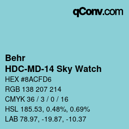 カラーコード: Behr - HDC-MD-14 Sky Watch | qconv.com