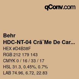 Farbcode: Behr - HDC-NT-04 CrãˆMe De Caramel | qconv.com