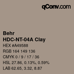 Farbcode: Behr - HDC-NT-04A Clay | qconv.com