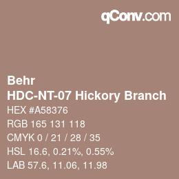 Color code: Behr - HDC-NT-07 Hickory Branch | qconv.com