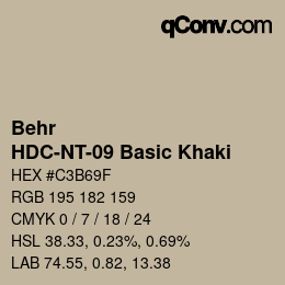 Código de color: Behr - HDC-NT-09 Basic Khaki | qconv.com