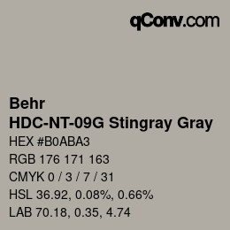 Color code: Behr - HDC-NT-09G Stingray Gray | qconv.com