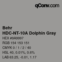 カラーコード: Behr - HDC-NT-10A Dolphin Gray | qconv.com