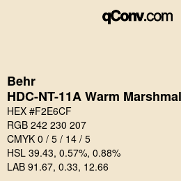 Color code: Behr - HDC-NT-11A Warm Marshmallow | qconv.com
