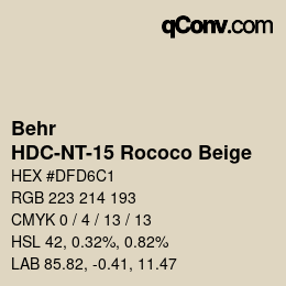 カラーコード: Behr - HDC-NT-15 Rococo Beige | qconv.com