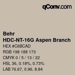Farbcode: Behr - HDC-NT-16G Aspen Branch | qconv.com