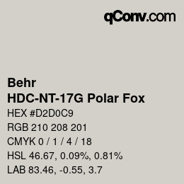 Código de color: Behr - HDC-NT-17G Polar Fox | qconv.com