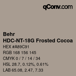 Farbcode: Behr - HDC-NT-18G Frosted Cocoa | qconv.com