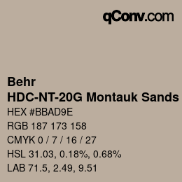 Farbcode: Behr - HDC-NT-20G Montauk Sands | qconv.com