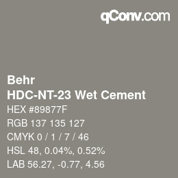 Farbcode: Behr - HDC-NT-23 Wet Cement | qconv.com