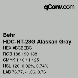 カラーコード: Behr - HDC-NT-23G Alaskan Gray | qconv.com