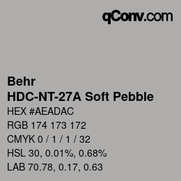 Código de color: Behr - HDC-NT-27A Soft Pebble | qconv.com