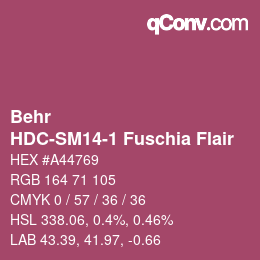 Color code: Behr - HDC-SM14-1 Fuschia Flair | qconv.com