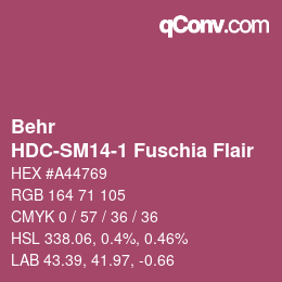 カラーコード: Behr - HDC-SM14-1 Fuschia Flair | qconv.com