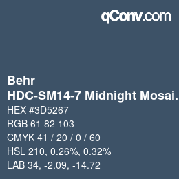 Color code: Behr - HDC-SM14-7 Midnight Mosaic | qconv.com