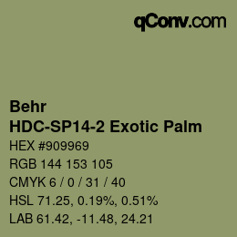 Color code: Behr - HDC-SP14-2 Exotic Palm | qconv.com