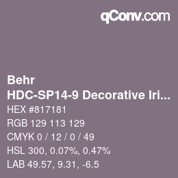 Color code: Behr - HDC-SP14-9 Decorative Iris | qconv.com