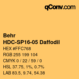 カラーコード: Behr - HDC-SP16-05 Daffodil | qconv.com