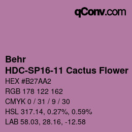 カラーコード: Behr - HDC-SP16-11 Cactus Flower | qconv.com