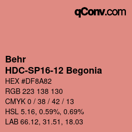 Color code: Behr - HDC-SP16-12 Begonia | qconv.com