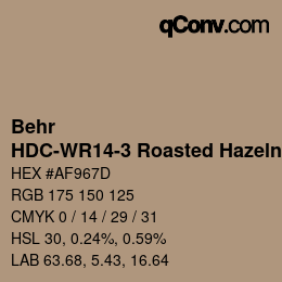 カラーコード: Behr - HDC-WR14-3 Roasted Hazelnut | qconv.com
