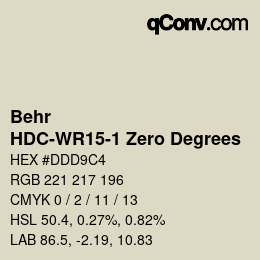 Código de color: Behr - HDC-WR15-1 Zero Degrees | qconv.com