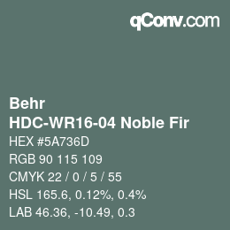 Code couleur: Behr - HDC-WR16-04 Noble Fir | qconv.com