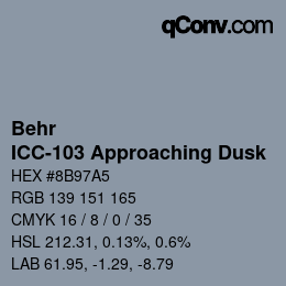 カラーコード: Behr - ICC-103 Approaching Dusk | qconv.com