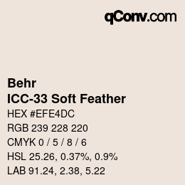 Farbcode: Behr - ICC-33 Soft Feather | qconv.com