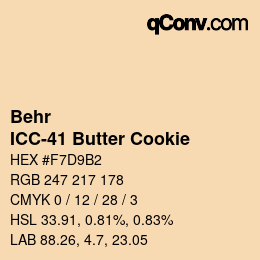Color code: Behr - ICC-41 Butter Cookie | qconv.com