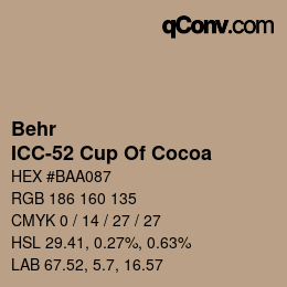 カラーコード: Behr - ICC-52 Cup Of Cocoa | qconv.com