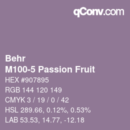 Código de color: Behr - M100-5 Passion Fruit | qconv.com