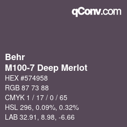 カラーコード: Behr - M100-7 Deep Merlot | qconv.com