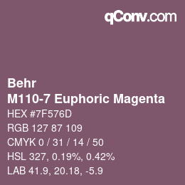 カラーコード: Behr - M110-7 Euphoric Magenta | qconv.com