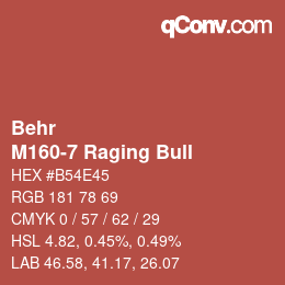 カラーコード: Behr - M160-7 Raging Bull | qconv.com