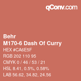 カラーコード: Behr - M170-6 Dash Of Curry | qconv.com