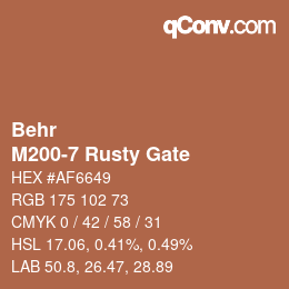 Farbcode: Behr - M200-7 Rusty Gate | qconv.com