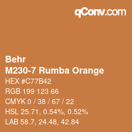 Color code: Behr - M230-7 Rumba Orange | qconv.com