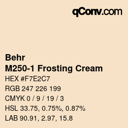 カラーコード: Behr - M250-1 Frosting Cream | qconv.com